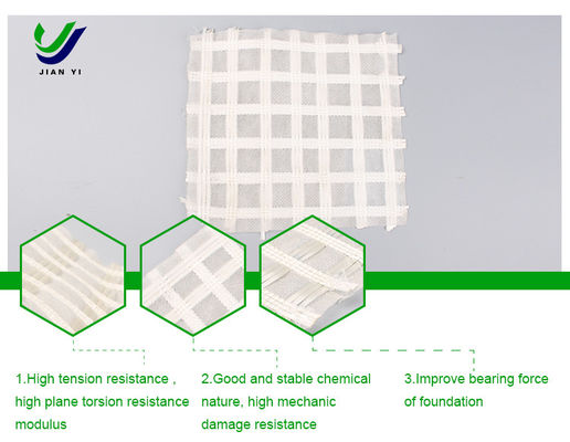 Ecologische bescherming Glasvezel Geogrid 30-80kN/m Voor waterbesparing