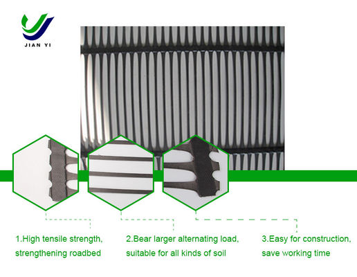 Chemisch bestand eenassig plastic geogrid Verbeter de ondergrondstabiliteit 1m-2,5m