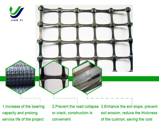 Bescherming van hellingen Bi-axial plastic geogrid voor grote luchthavens en parkeerplaatsen