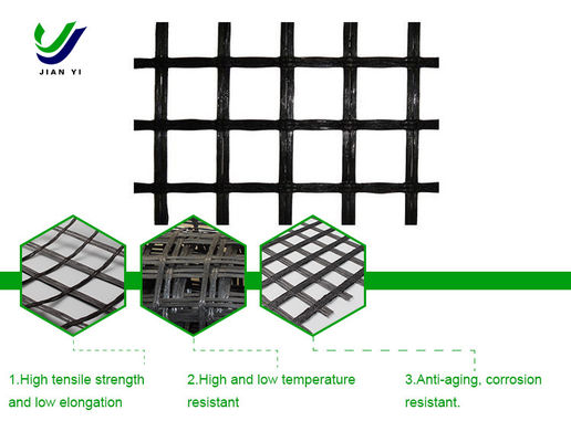 Versterking van de wegvoertuigen van glasvezels Geogrid Corrosiebestendig 25-120 KN/m