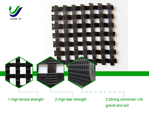 Hoog verscheuringsvermogen Bi-axial Plastic Geogrid Verbeterde verkeersbescherming