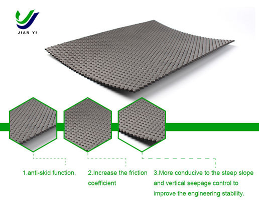 Anti-Slip Geomembrane met textuur uit HDPE, op maat gemaakt voor vijvervoering