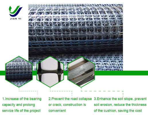 4m~5m Bi-axial Plastic Geogrid voor hellingsbescherming en funderingsversterking