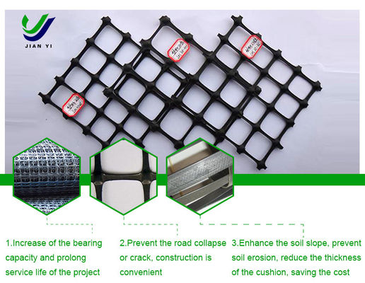 Zuurbestendige biaksiale polypropyleen geogrid ondersteunende helling planten mat
