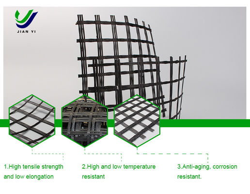 Corrosiebestendig glasvezel Asfalt Geogrid Prevent Cracks 12~50 mm × mm