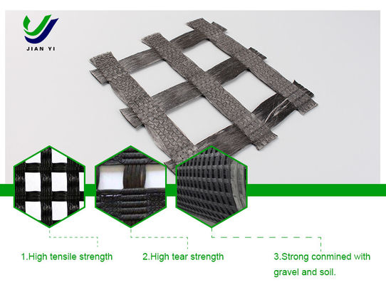 Lichte en drainage hoge treksterkte warp gebreide polyester geogrid