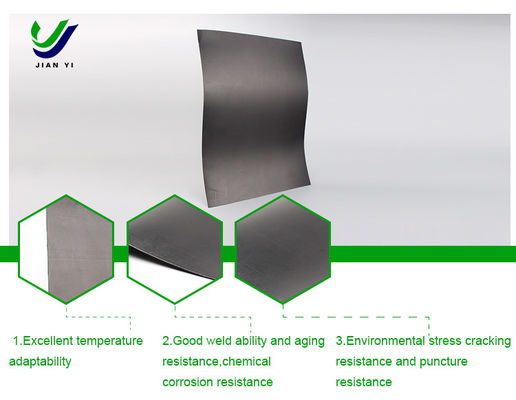 Geomembrane met hoge treksterkte uit HDPE, bestand tegen corrosie van zuur- en alkalische oliën