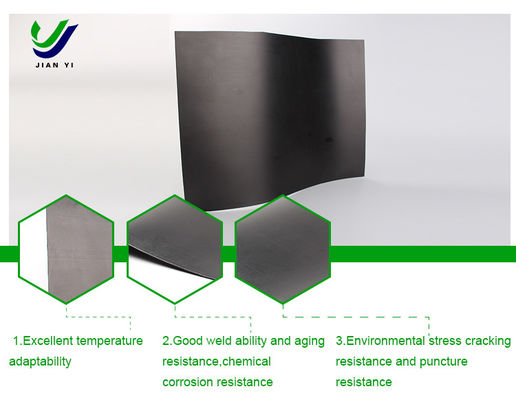 Doorlaatbaar materiaal HDPE gladde geomembraan voor filtratie en isolatie