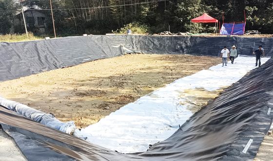 Anti-seepage HDPE Smooth Geomembrane For Agriculture Project Fish Pond Liners Breedte 1m-9m Lengte 30-100m Dikte>0,5mm