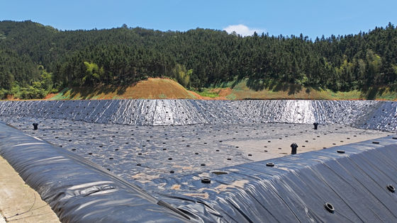 Uitstekende chemische weerstand HDPE-geomembraan voor installatie van warmweld met wig in damprojecten met glansregeling