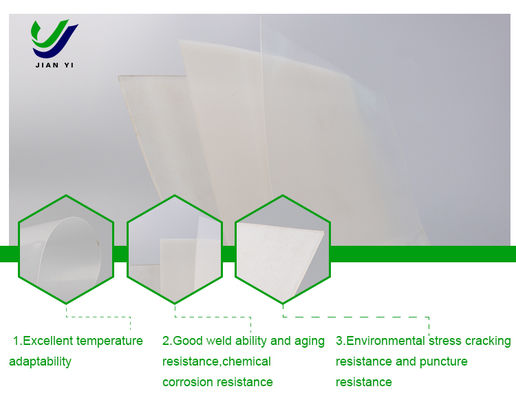 Witte geomembraan van HDPE reflecteert zonlicht voor warmte-isolatie in fotovoltaïsche elektriciteitscentrales en openluchtzwembaden