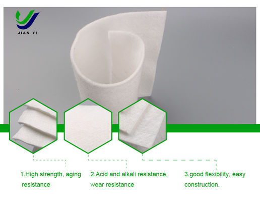 100% Polyester Filament Non-woven Injectie Lange-Vezel Geotextiel Sterkte Weefsel voor Zware Projecten in Wit en Groen